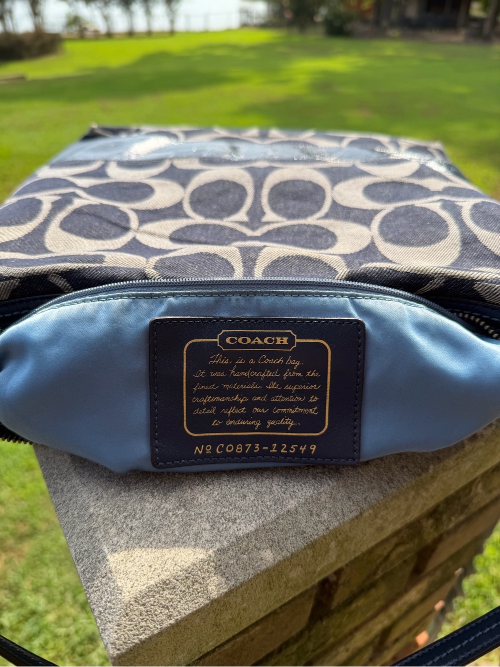 Coach Denim Signature Hobo Shoulder Bag - Gem